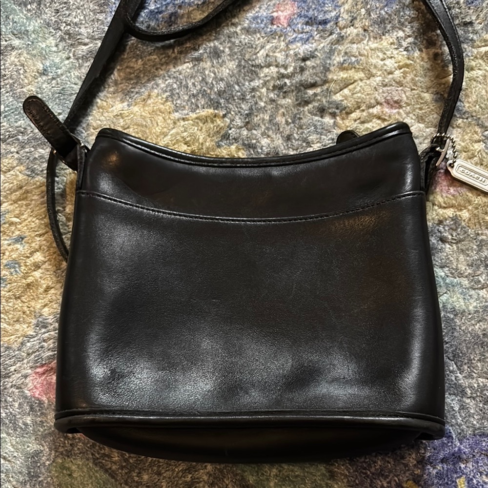 Vintage Coach Mambo Black Leather Crossbody